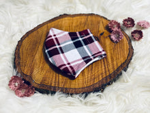 Load image into Gallery viewer, Burgundy Plaid-Three Layer, Anti-Fluid Face Mask