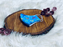 Load image into Gallery viewer, Littles Anchored in Blue: Three Layer, Anti-Fluid Face Mask