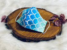 Load image into Gallery viewer, Littles Ombré Blues- Three Layer, Anti-Fluid Face Mask