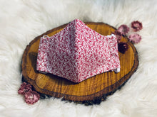 Load image into Gallery viewer, Red Floral- Three Layer, Anti-Fluid Face Mask