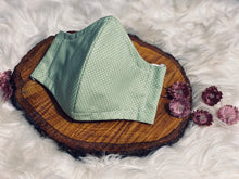 Load image into Gallery viewer, Dotted Green-Three Layer, Anti-Fluid Face Mask
