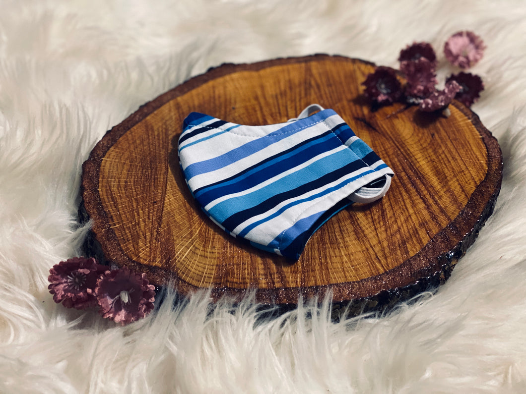 A-Lined Blue- Three Layer, Anti-Fluid Face Mask